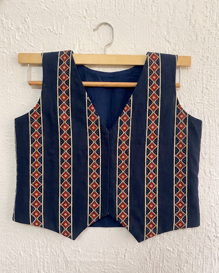 Desk to Dinner Black Cotton Vest Blouse