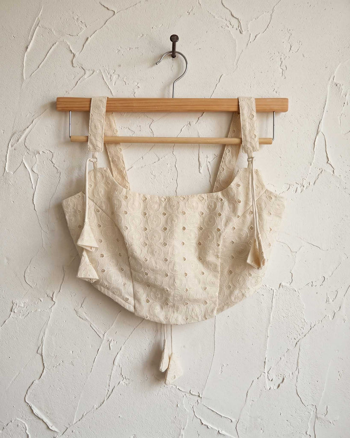 Happy Days Cotton Corset Style Blouse in Ivory