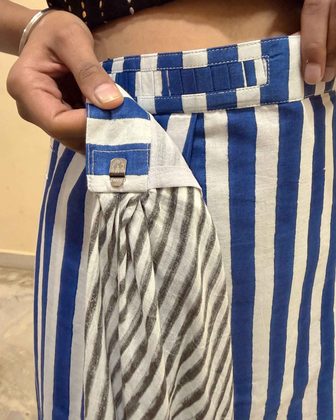 Laila - Mulmul Cotton Pre-stitched Ready to Wear Saree with Pocket