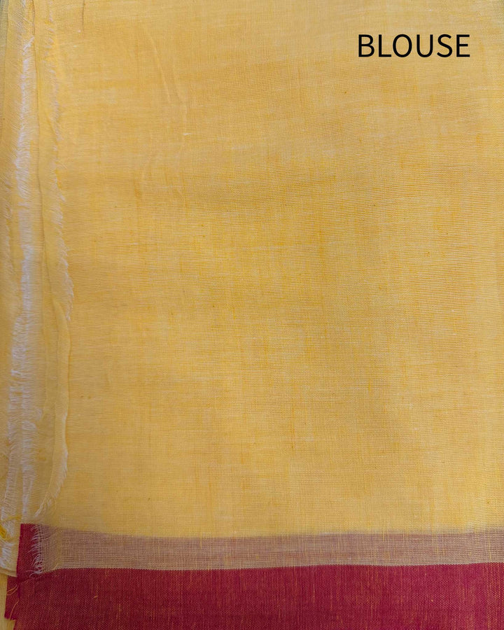 Yellow Sunshine Handwoven Mulmul Cotton Saree