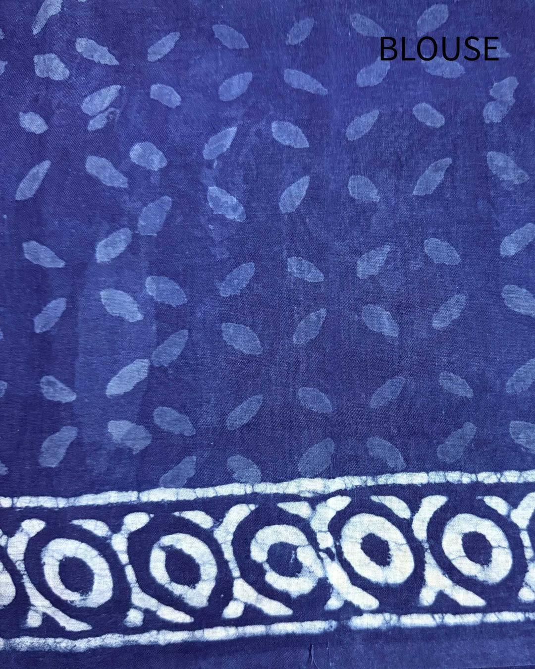 Bombay Indigo - Dabu Hand Block Print Mulmul Cotton Bagru Saree