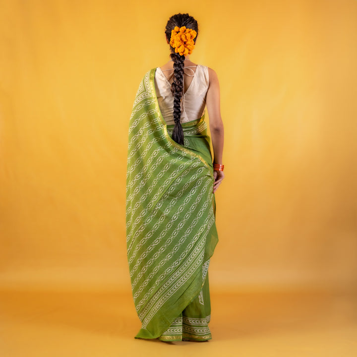 Madhurika Block Printed Saree with Zari border