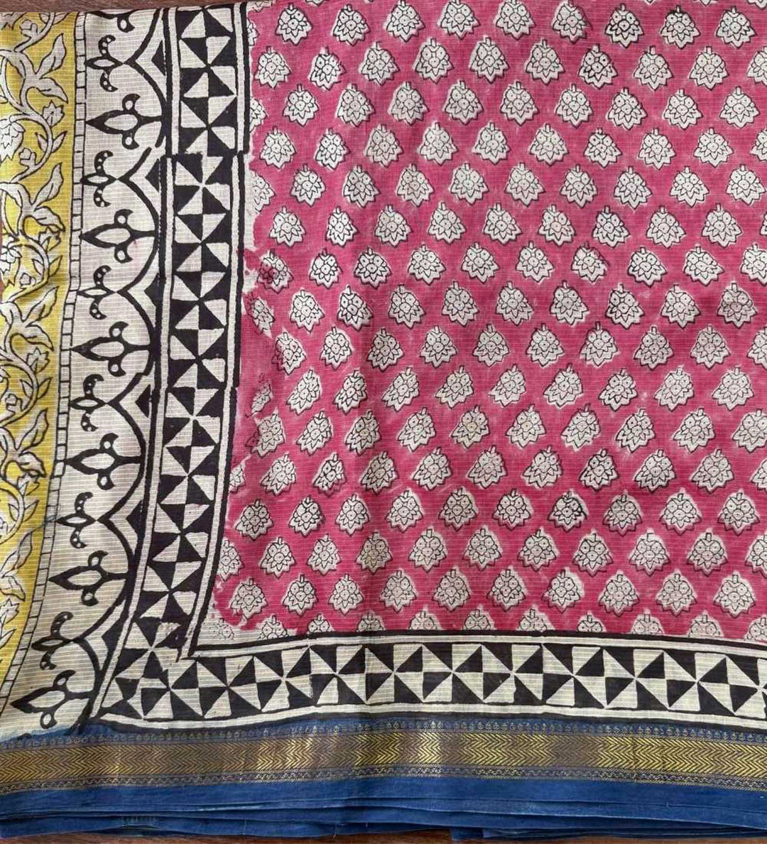 Sarika - Hand Block Print Silk Cotton Maheshwari Saree