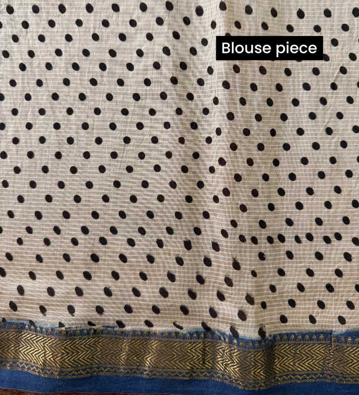 Sarika - Hand Block Print Silk Cotton Maheshwari Saree