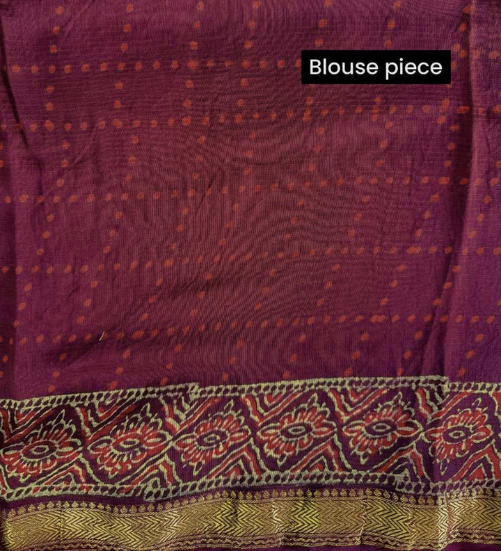 Nirjhari - Hand Block Print Silk Cotton Maheshwari Saree