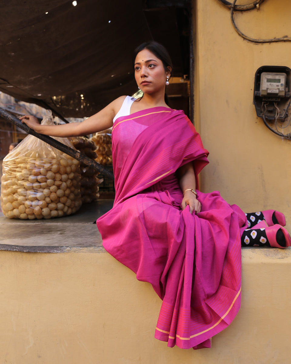 Meher -  Handwoven Pure Mulmul Cotton Saree