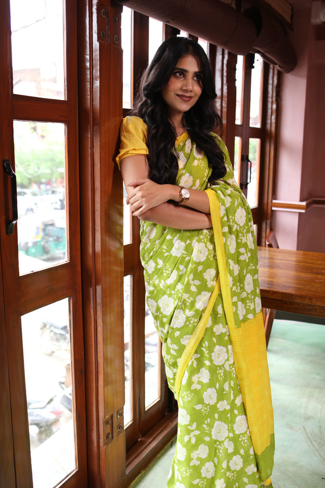 Misty Memories Printed Mulmul Cotton Saree