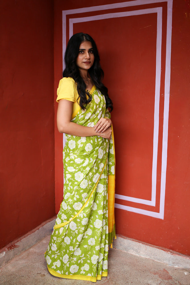 Misty Memories Printed Mulmul Cotton Saree