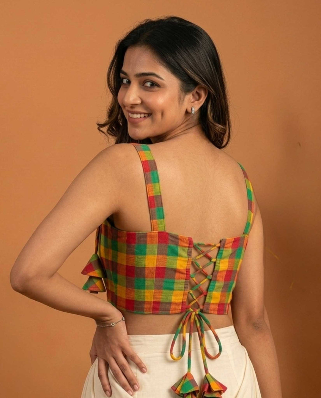 Happy Days Cotton Handloom Corset Blouse in Multicolour 3