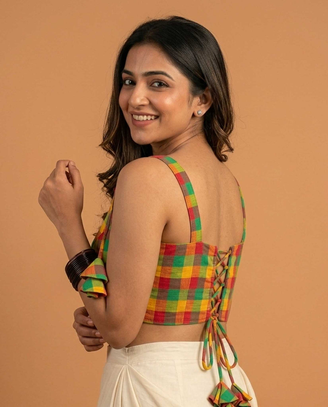 Happy Days Cotton Handloom Corset Blouse in Multicolour 3