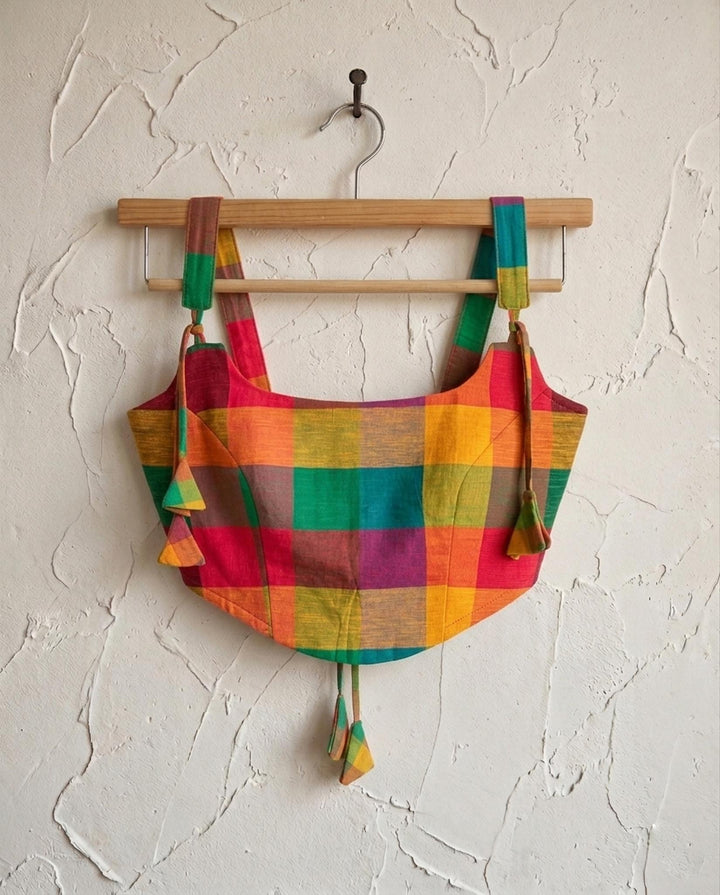 Happy Days Cotton Handloom Corset Blouse in Multicolour 2