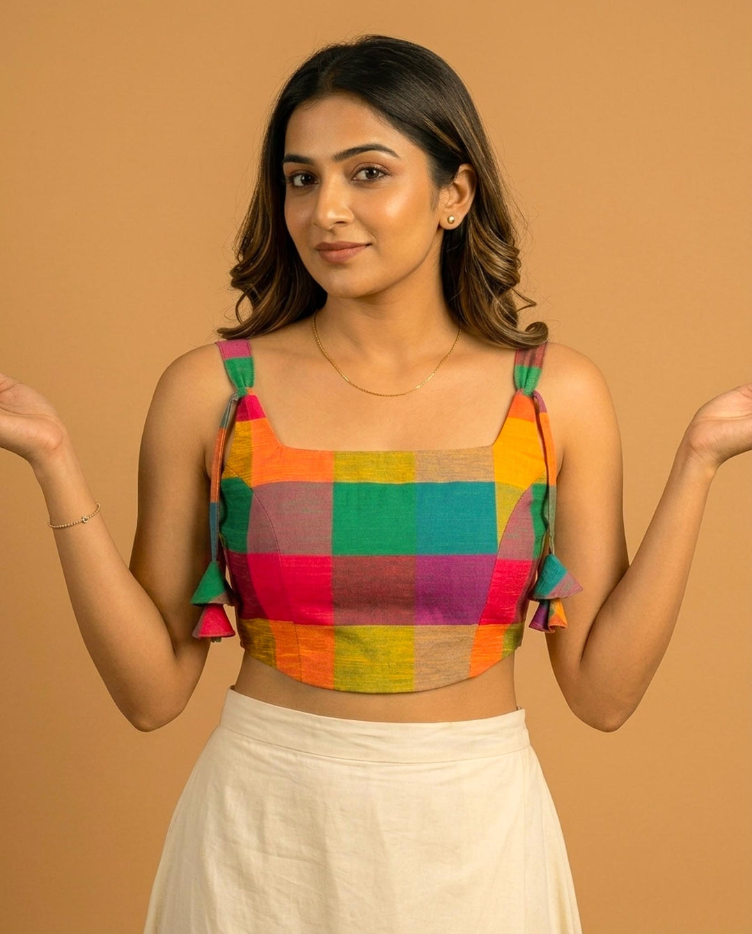 Happy Days Cotton Handloom Corset Blouse in Multicolour 2