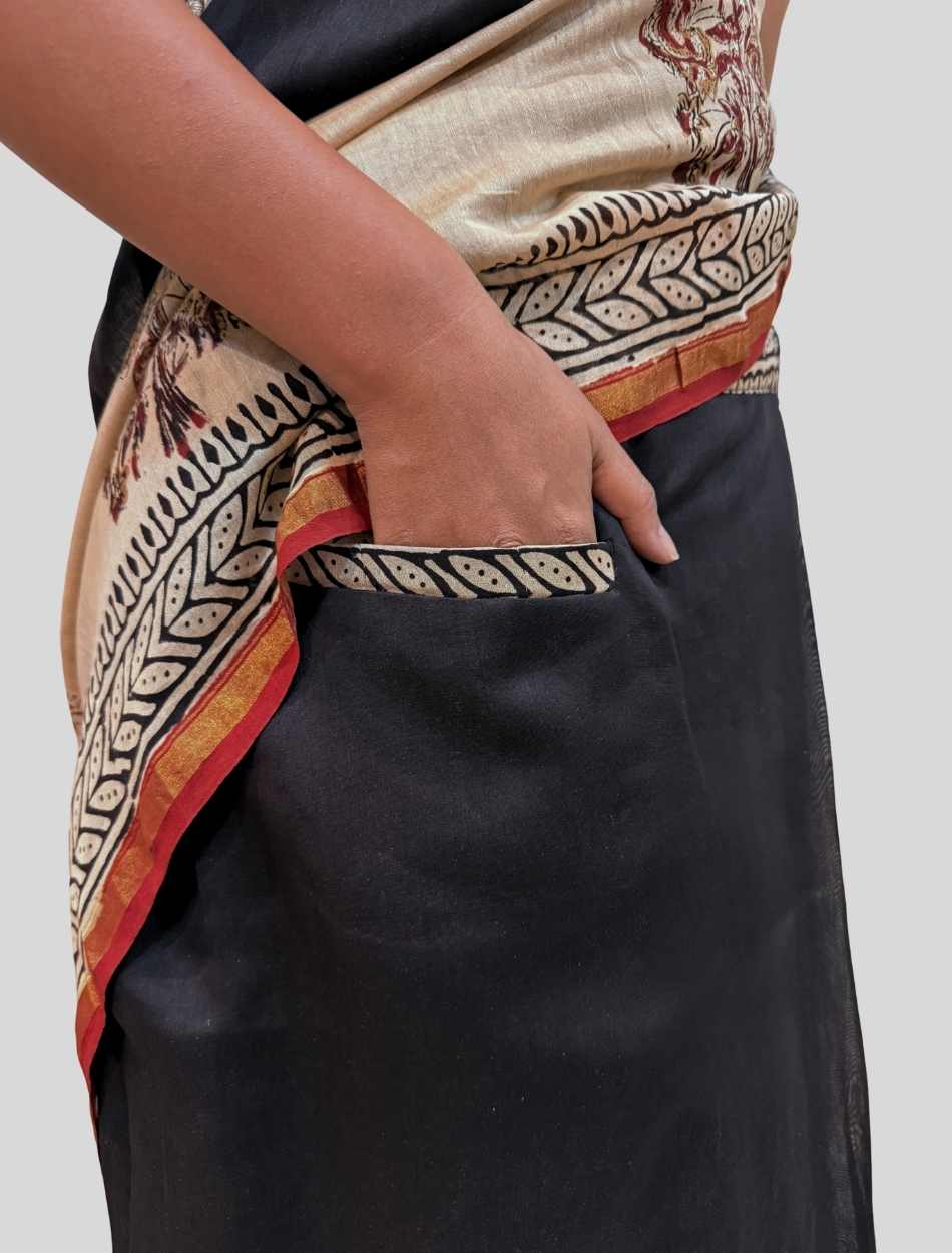 Mumtaz - Silk Cotton Pre-stitched Ready to Wear Saree with Pocket