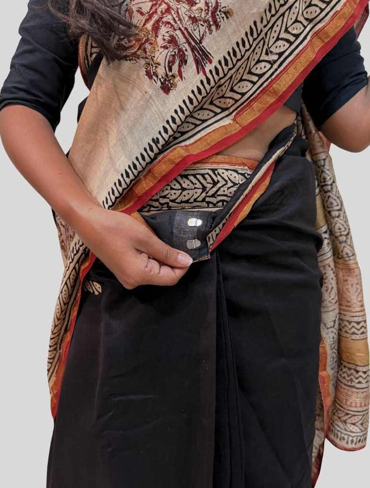 Mumtaz - Silk Cotton Pre-stitched Ready to Wear Saree with Pocket