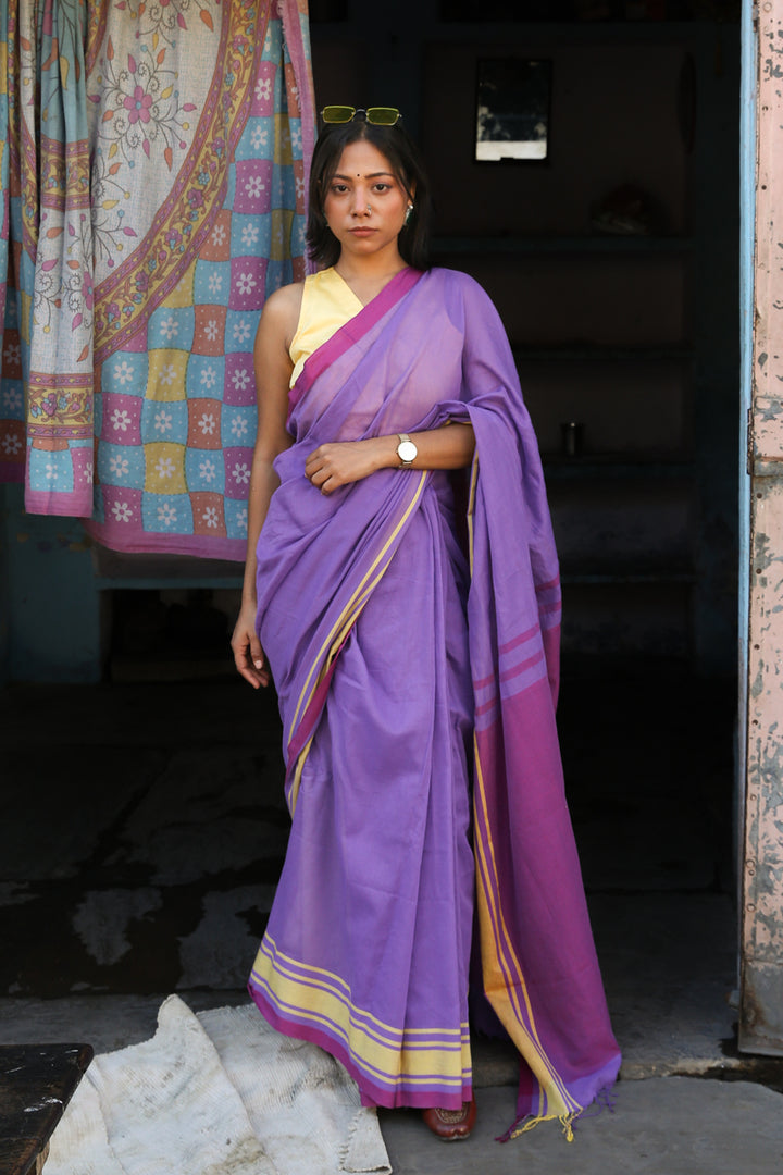 Pihu - Handwoven Pure Mulmul Cotton Saree