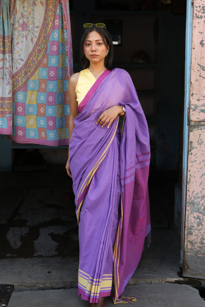 Pihu - Handwoven Pure Mulmul Cotton Saree