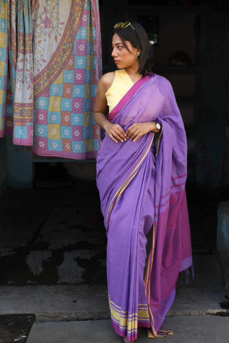 Pihu - Handwoven Pure Mulmul Cotton Saree