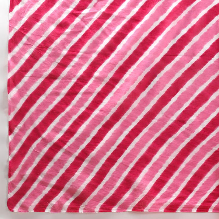 Rani Pink Leheriya Tie-dye Mulmul Cotton saree