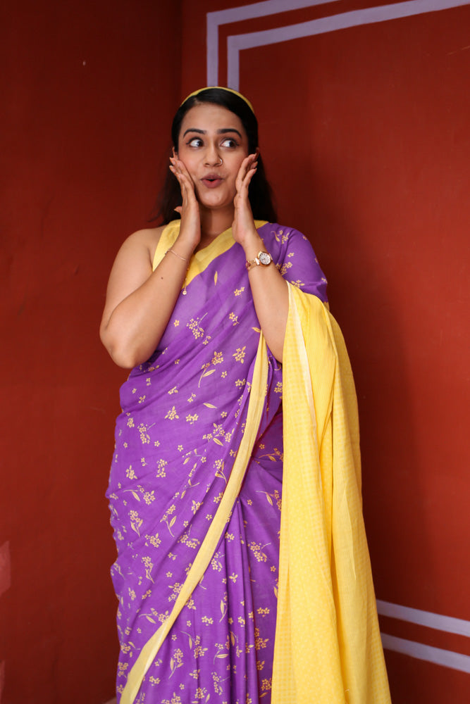 Polaroid Dreams Printed Mulmul Cotton Saree