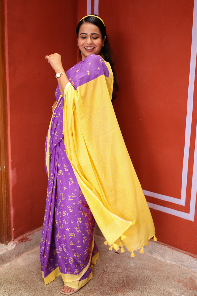 Polaroid Dreams Printed Mulmul Cotton Saree