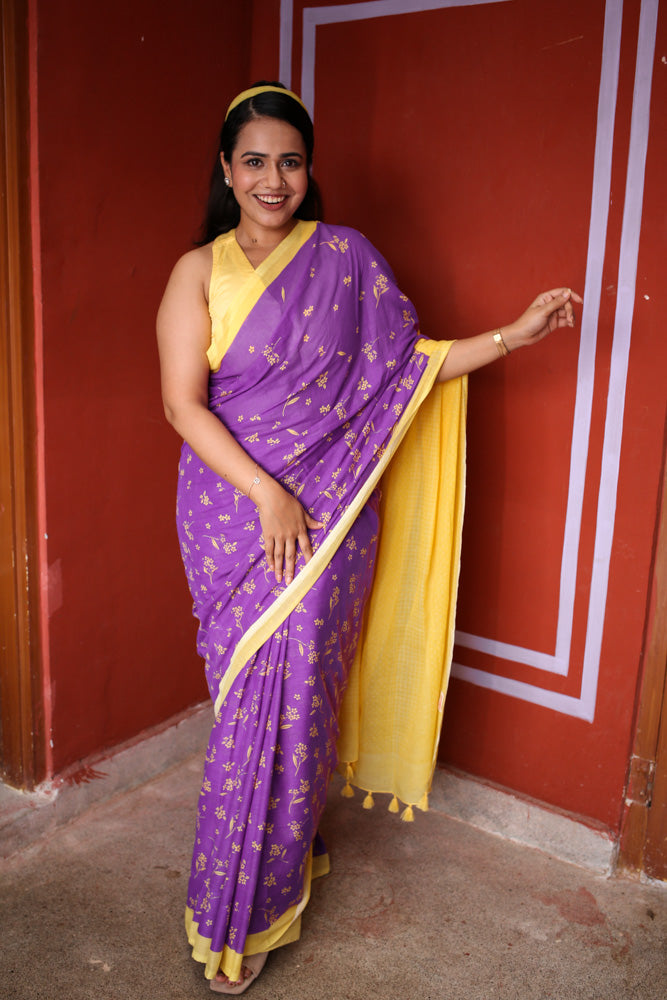 Polaroid Dreams Printed Mulmul Cotton Saree