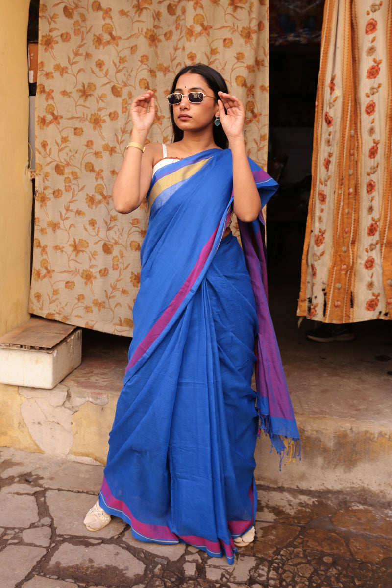 Rangrez - Handwoven Pure Mulmul Cotton Saree