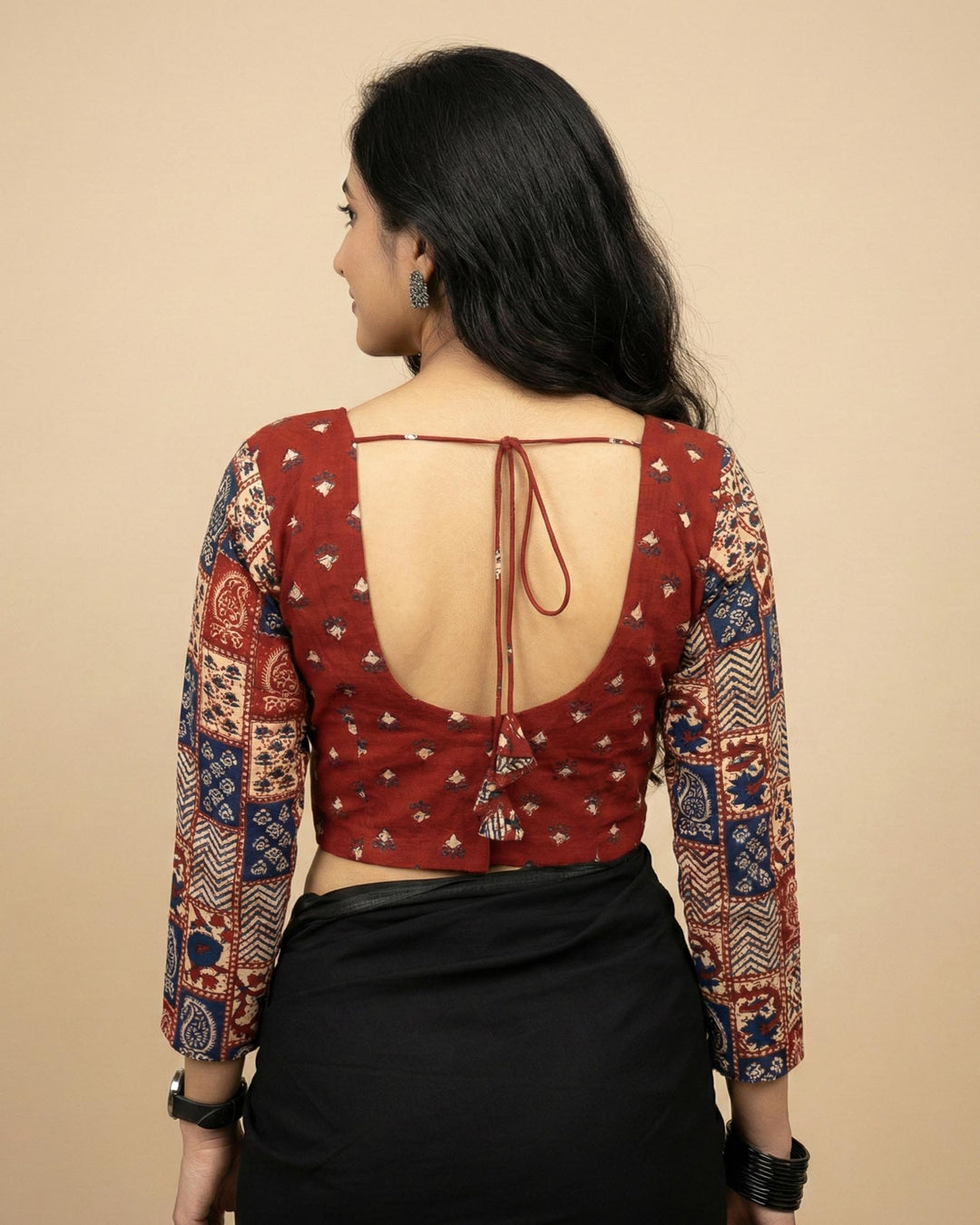 Red Beauty Cotton Full Sleeve Blouse