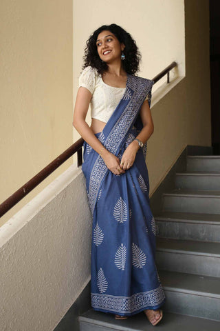 Softly Yours Hand Block Print Mulmul Cotton Saree