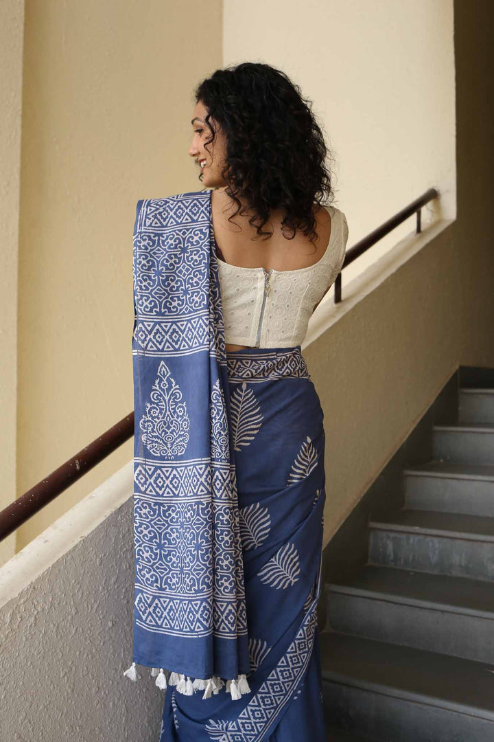 Softly Yours Hand Block Print Mulmul Cotton Saree