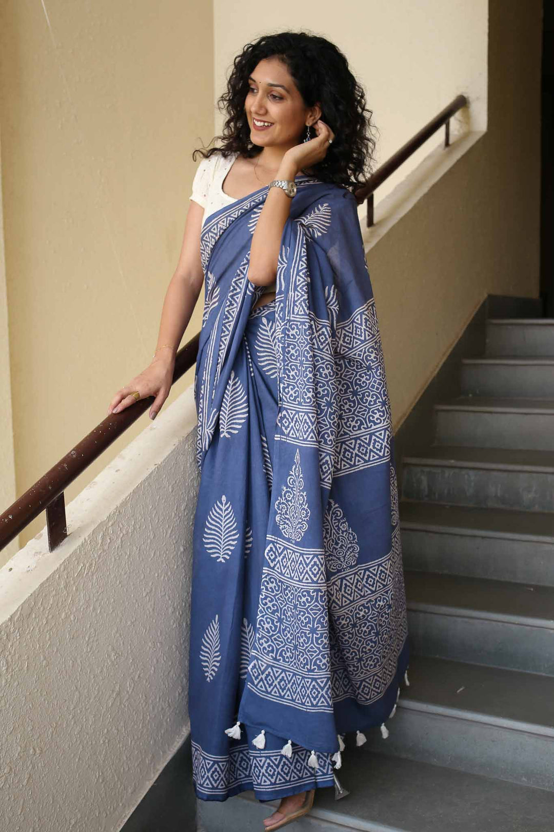 Softly Yours Hand Block Print Mulmul Cotton Saree