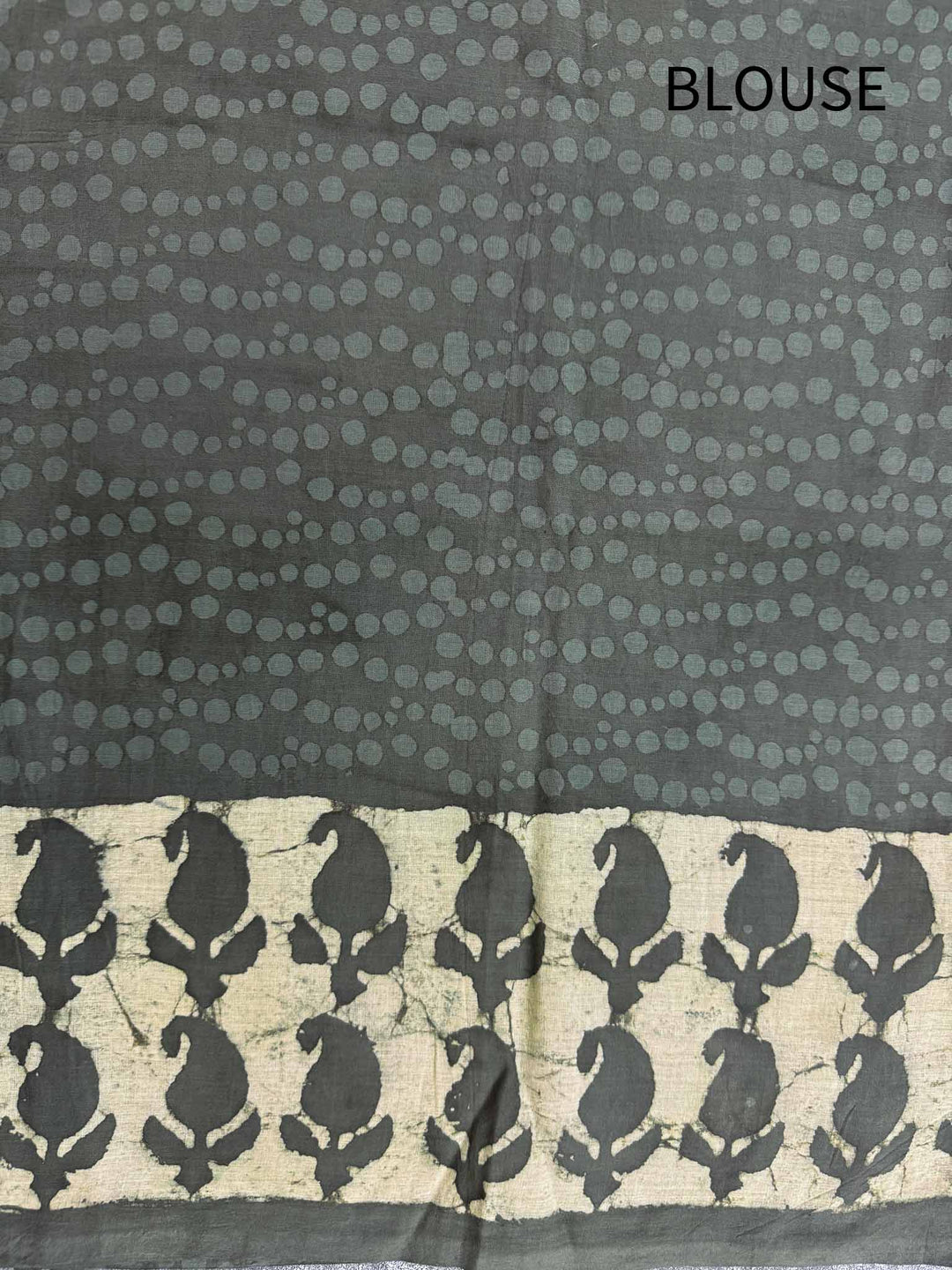 Rainy Mornings Hand Block Print Mulmul Cotton Saree