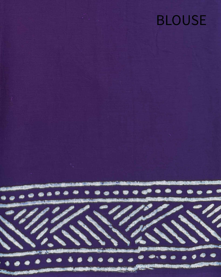 Feels like Purple Hand Block Print Mulmul Cotton Saree