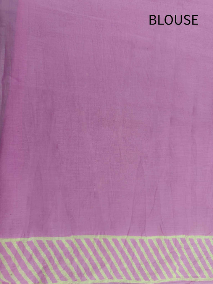 Just Pink Hand Block Print Mulmul Cotton Saree