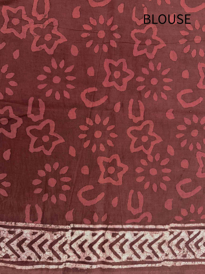 Feels Like Home Hand Block Print Mulmul Cotton Saree
