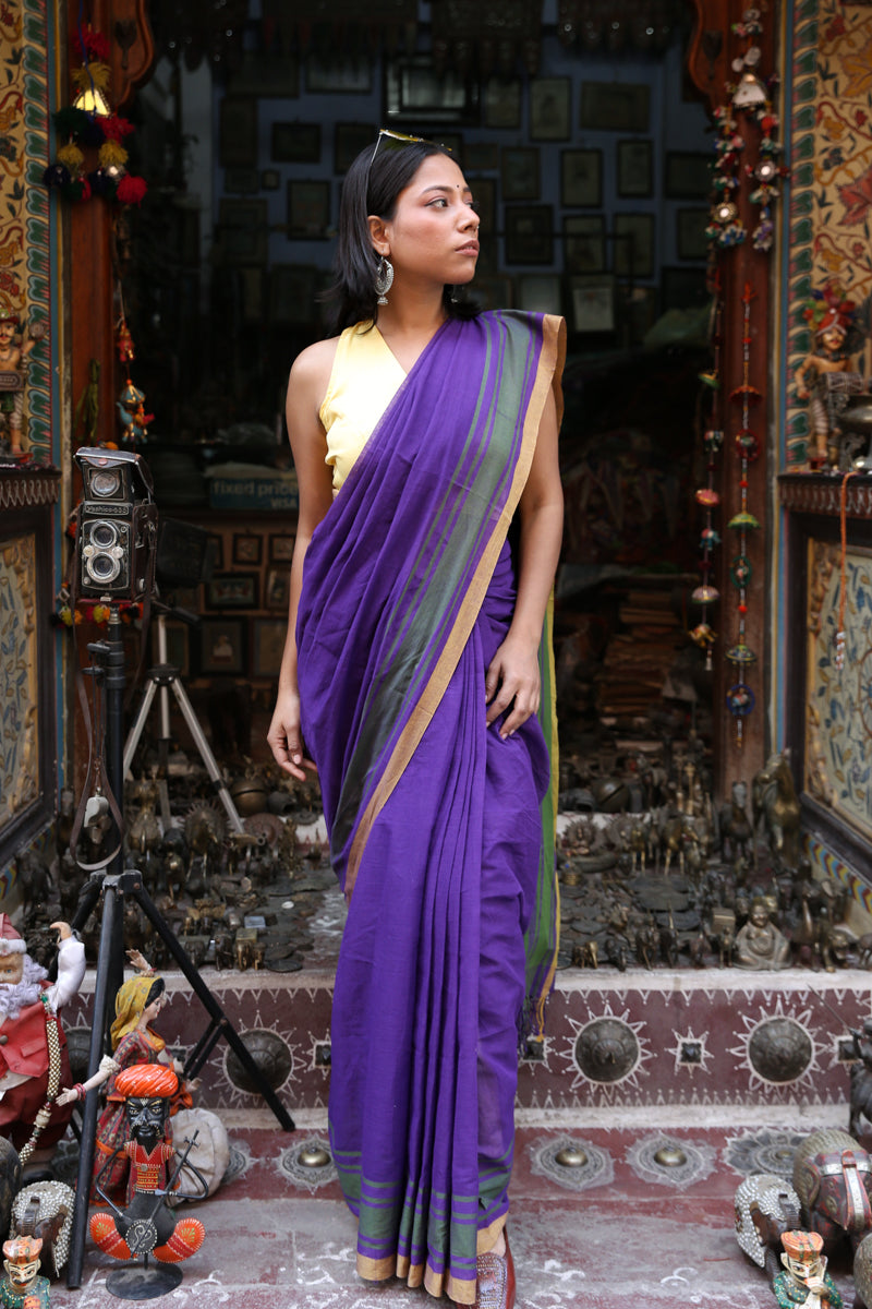 Saanj - Handwoven Pure Mulmul Cotton Saree