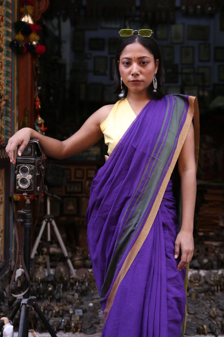 Saanj - Handwoven Pure Mulmul Cotton Saree