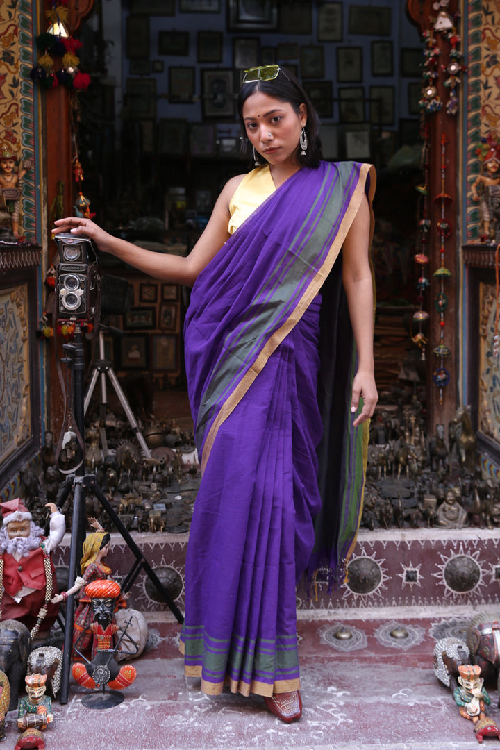 Saanj - Handwoven Pure Mulmul Cotton Saree