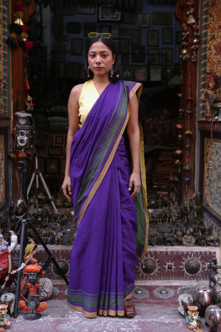 Saanj - Handwoven Pure Mulmul Cotton Saree