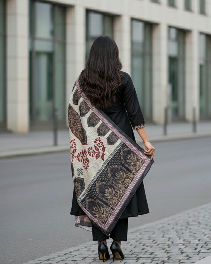 Saanjh Printed Cotton Dupatta, Pant and Kurta Set