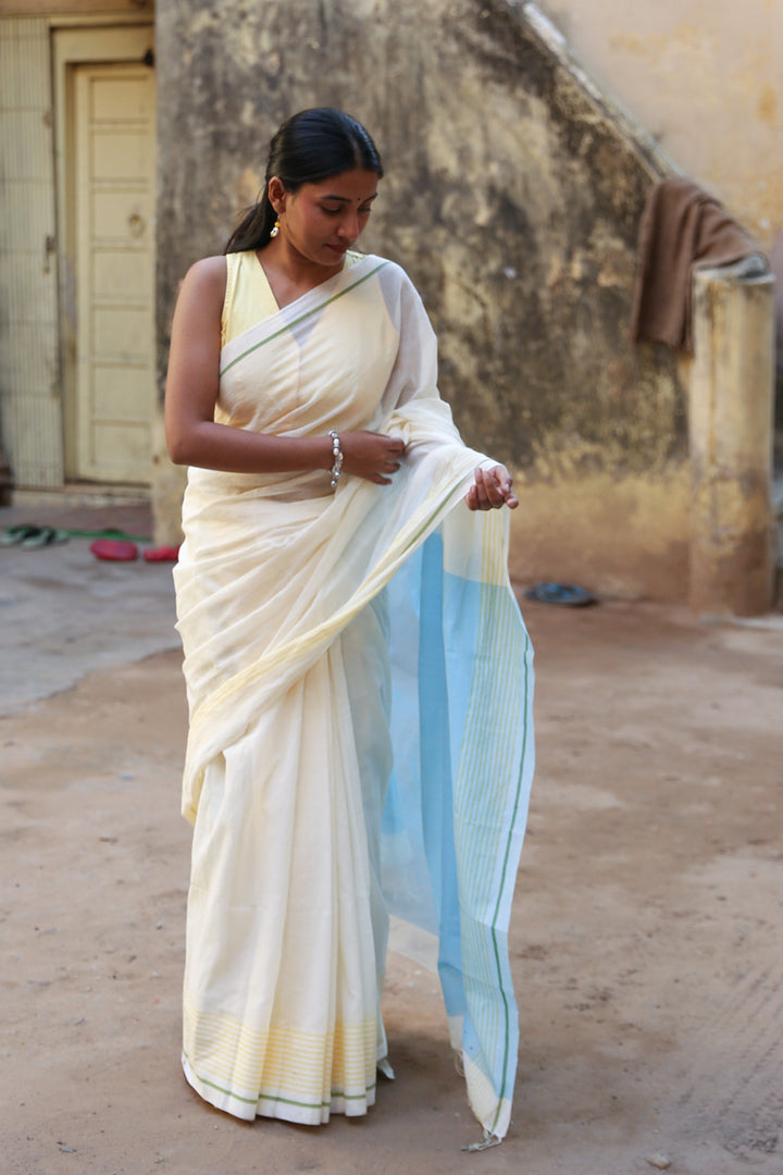 Sukoon - Handwoven Pure Mulmul Cotton Saree