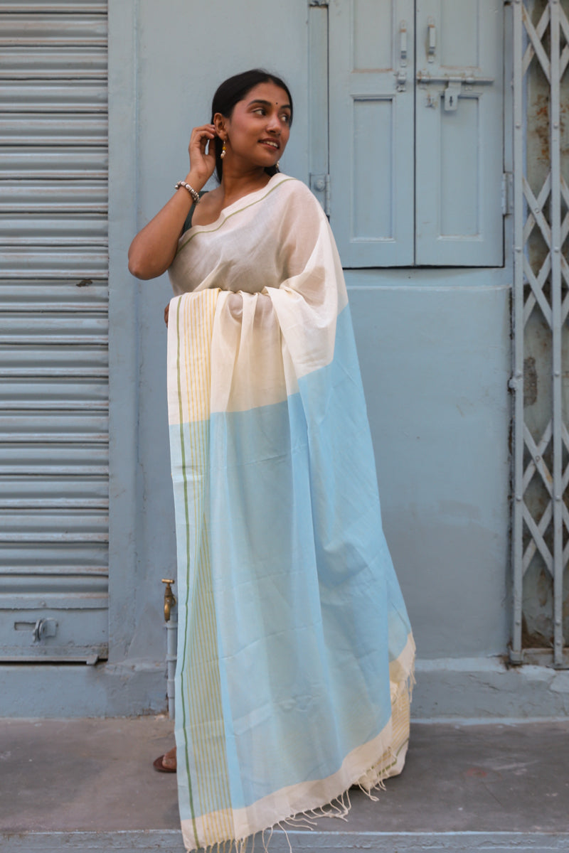 Sukoon - Handwoven Pure Mulmul Cotton Saree