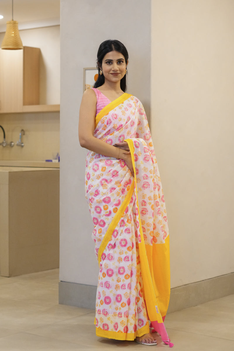 Sun-kissed Printed Mulmul Cotton Saree