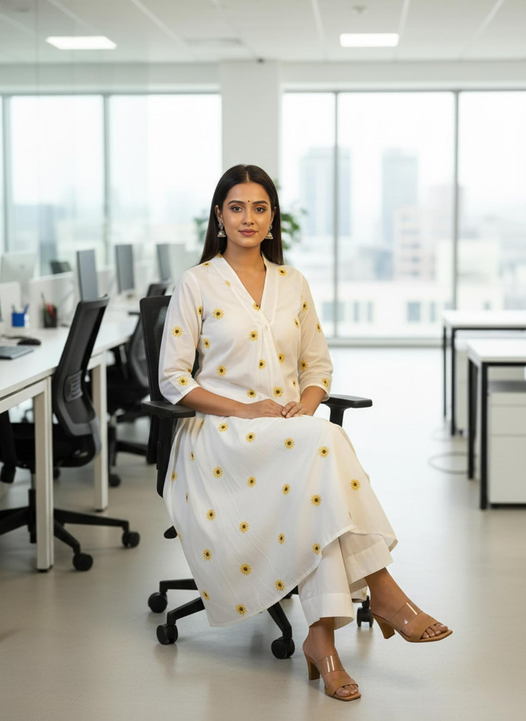 Sunflower Kota Doriya Pant and Kurta Set