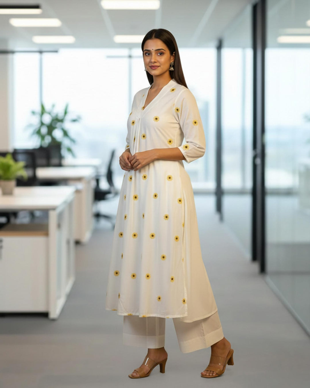 Sunflower Kota Doriya Pant and Kurta Set