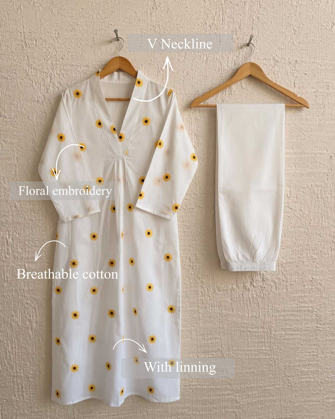 Sunflower Kota Doriya Pant and Kurta Set