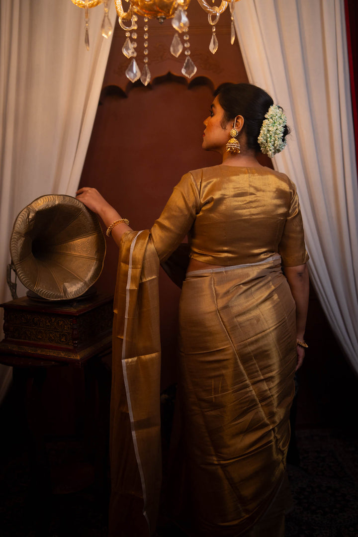 Abha - Gold Tissue Saree