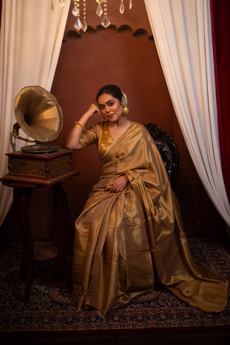 Abha - Gold Tissue Saree