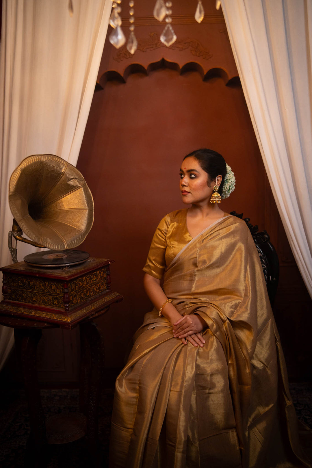 Abha - Gold Tissue Saree