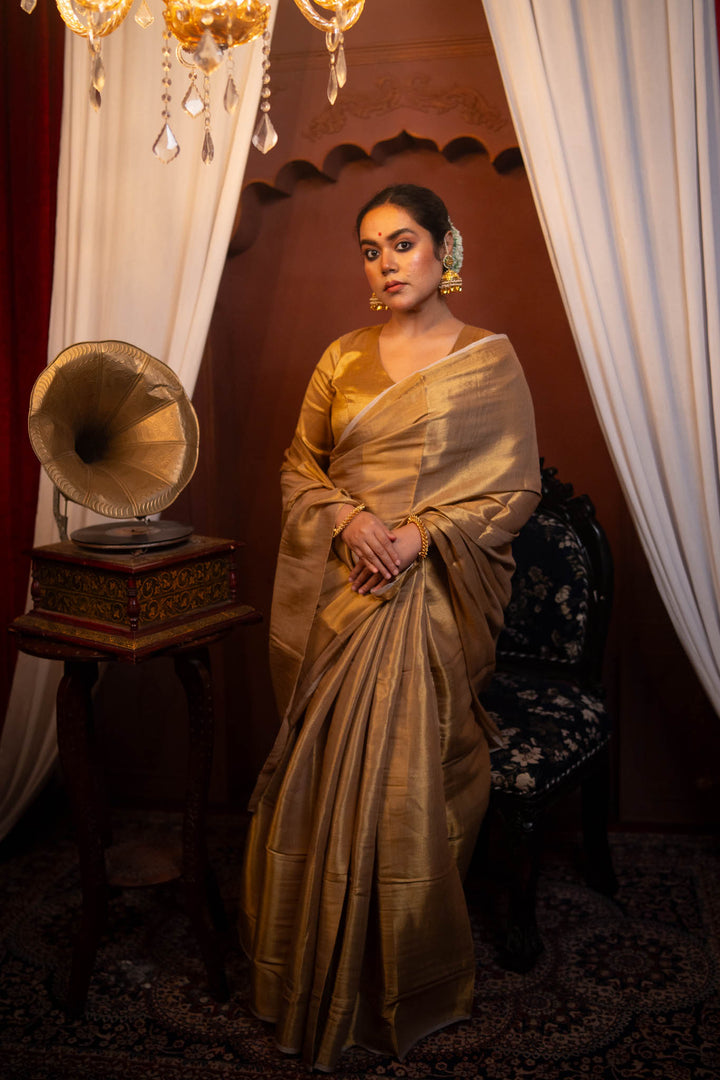 Abha - Gold Tissue Saree