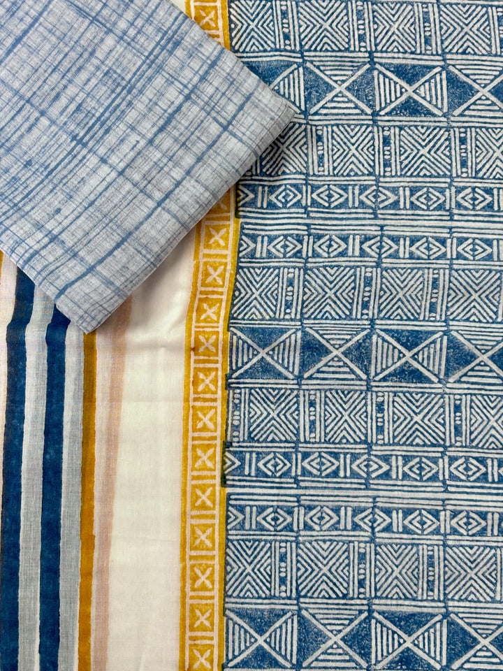 Take a Pause - Mul Cotton Hand Block Printed Saree